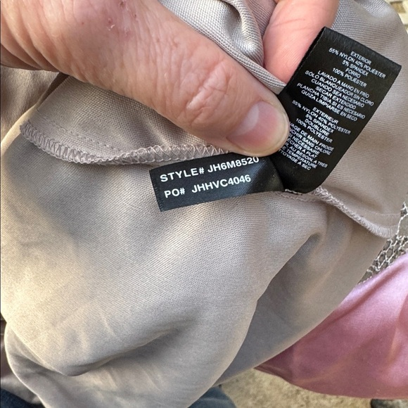 Jessica Howard Lace Long Sleeve Tan Dress with silver sequins size 12 - Picture 6 of 6